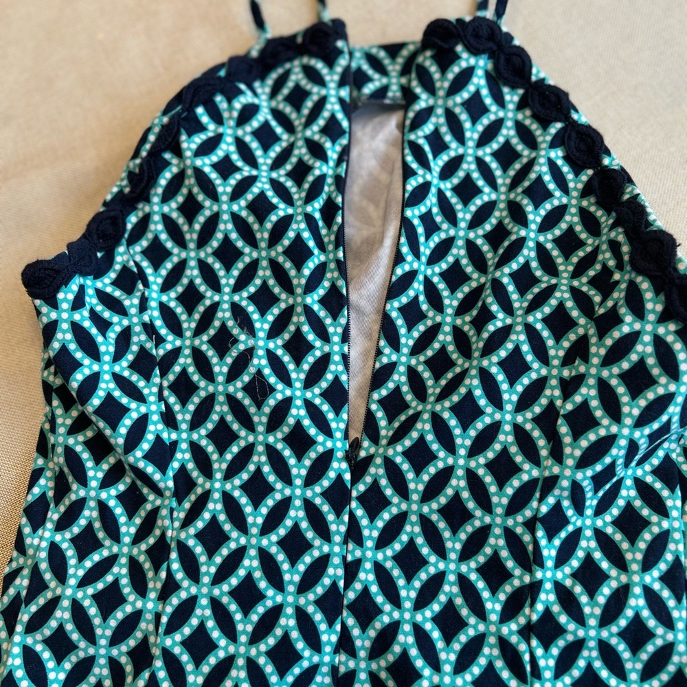 crown & ivy Black and Mint Geometric print dress knee length Size 2 feminine - Picture 4 of 8